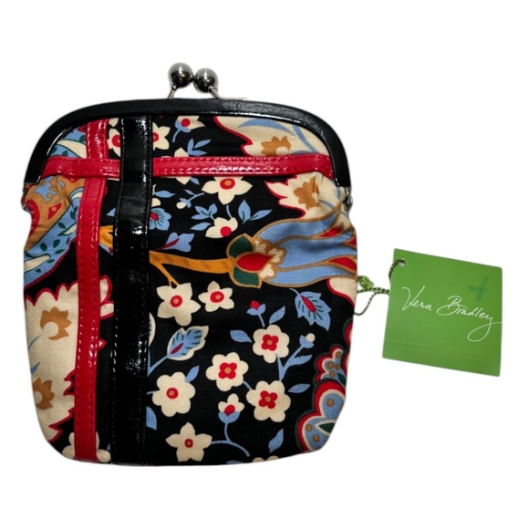 RARE Vera Bradley Please Hold KissLock Coin Clutch Versailles Retired Retro 90s - Picture 1 of 12